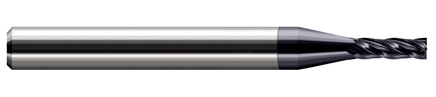Picture of Harvey Tool 72027-C3 .027 Dia Carbide SQ EM -2 FL, AlTiN End Mill Standard Flute Standard Helix Carbide AlTiN Single End Square Sharp